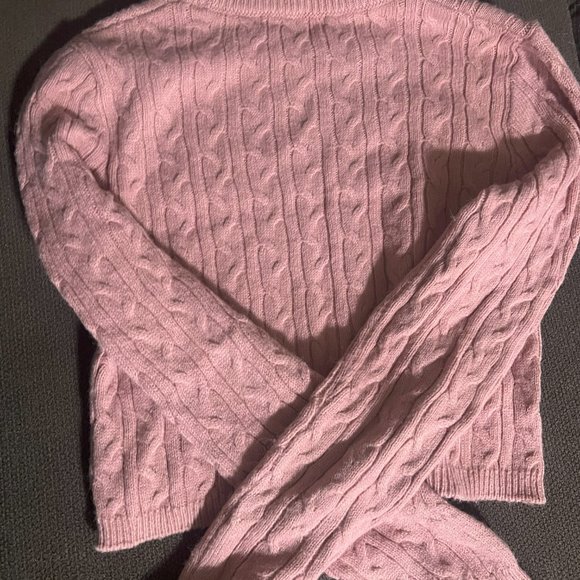 Cropped pink knit sweater - Picture 3 of 3
